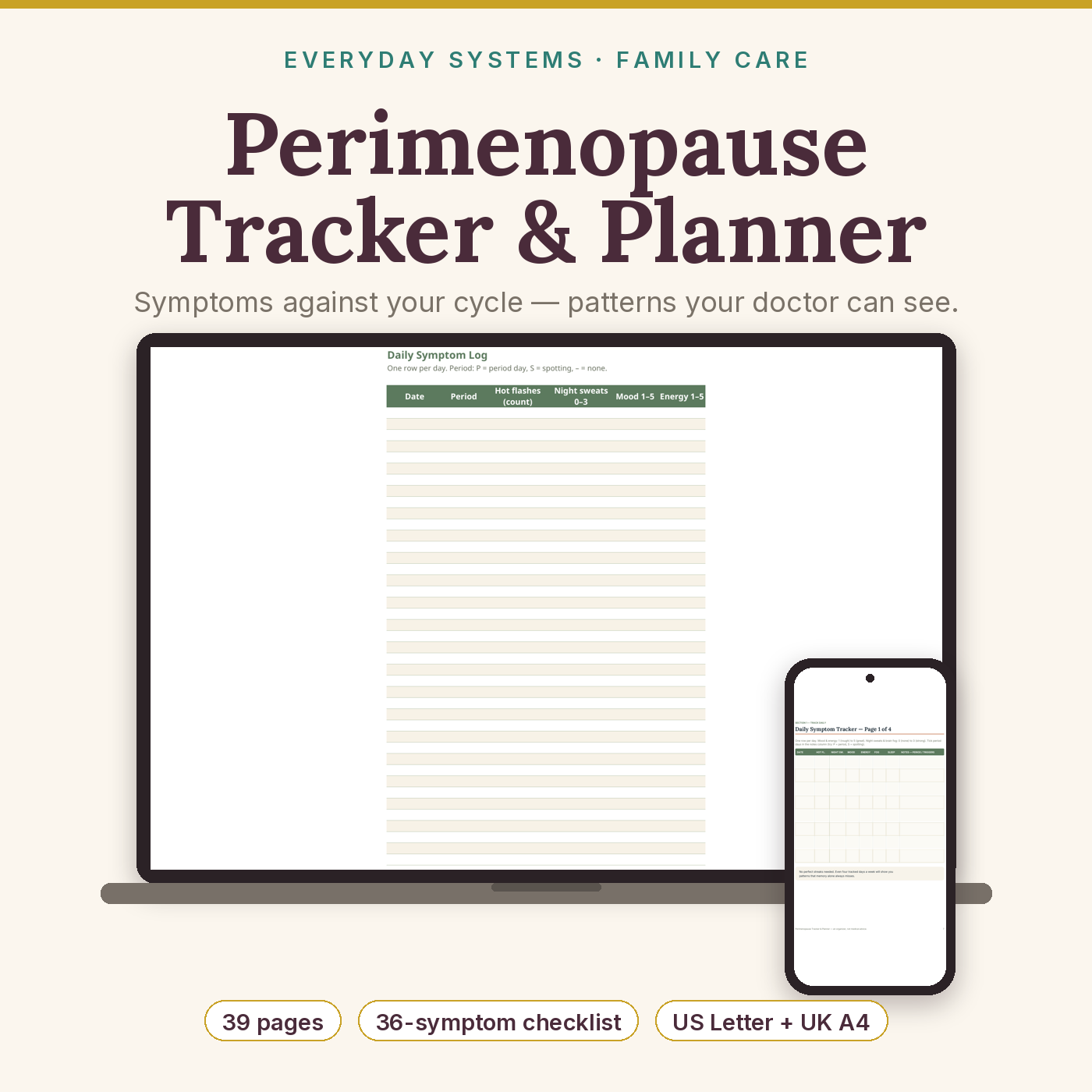 Perimenopause Tracker & Planner
