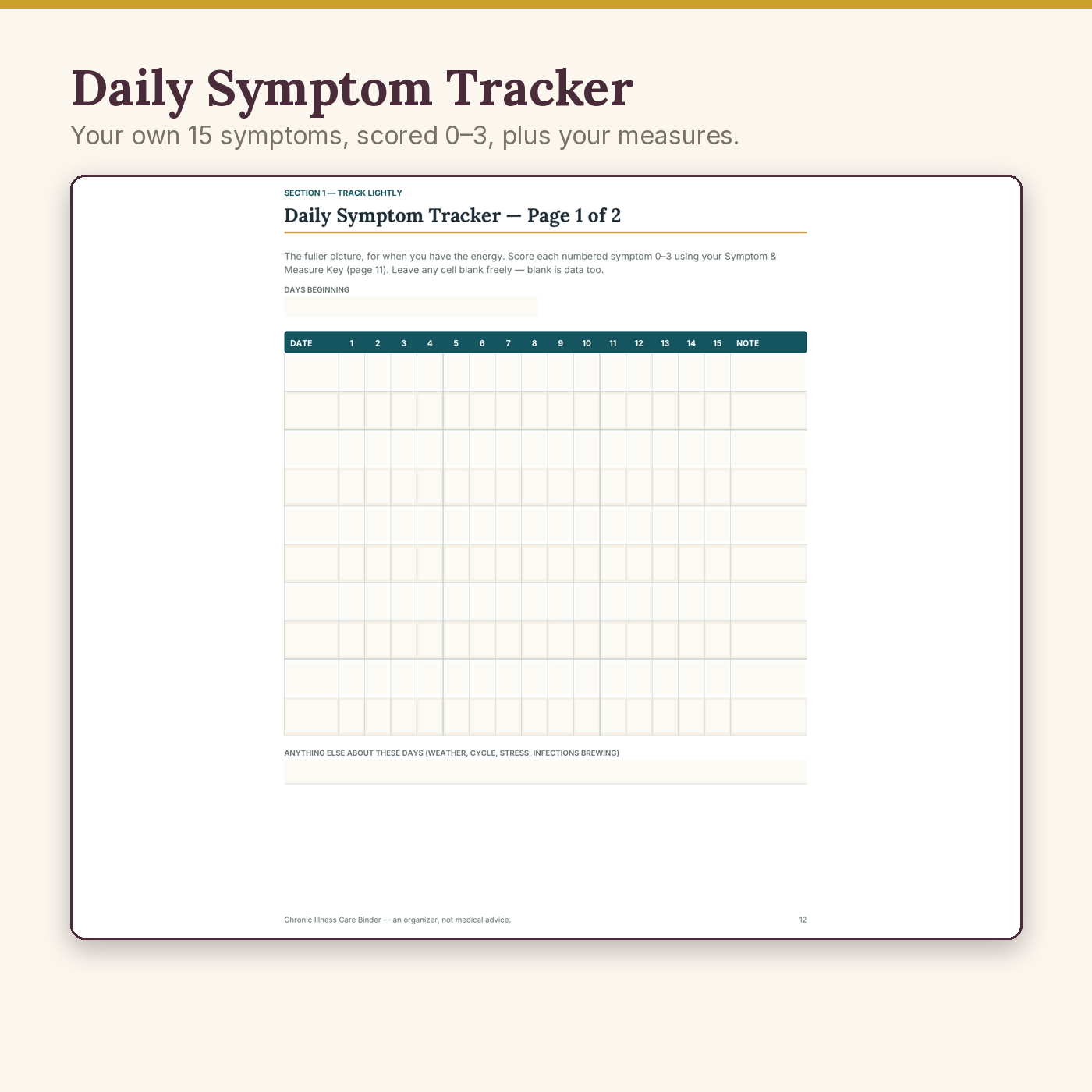 Chronic Illness Care Binder - Image 4