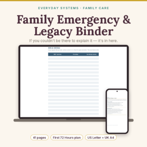 Family Emergency & Legacy Binder