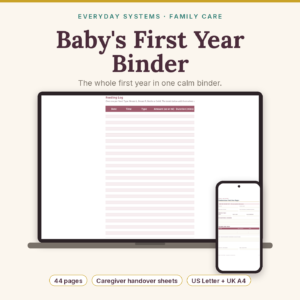 Baby's First Year Binder