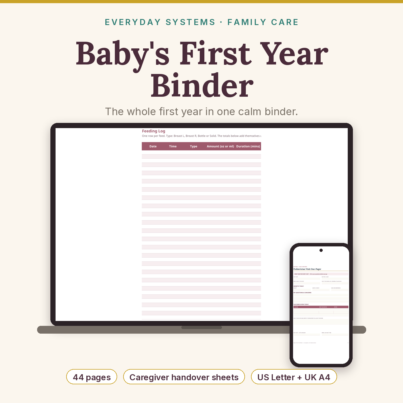 Baby's First Year Binder