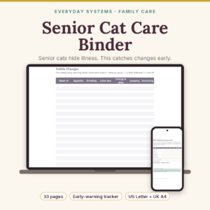 Senior Cat Care Binder