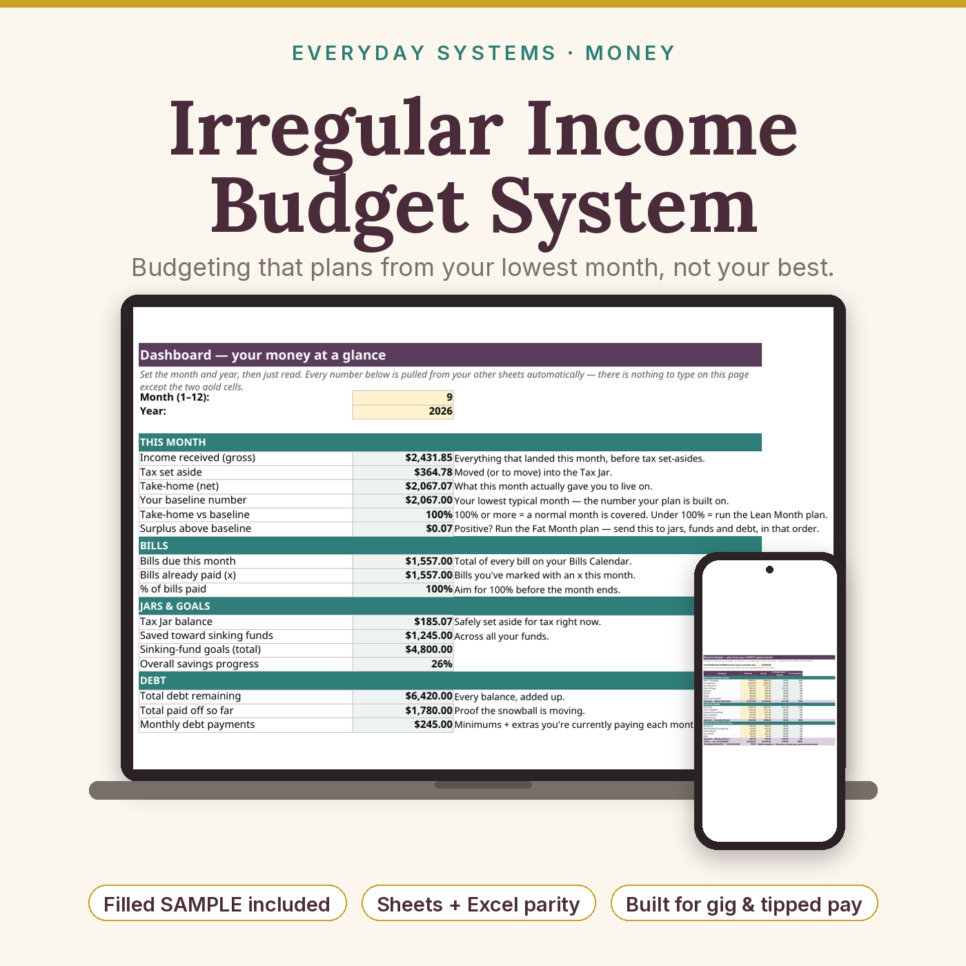 Irregular Income Budget System