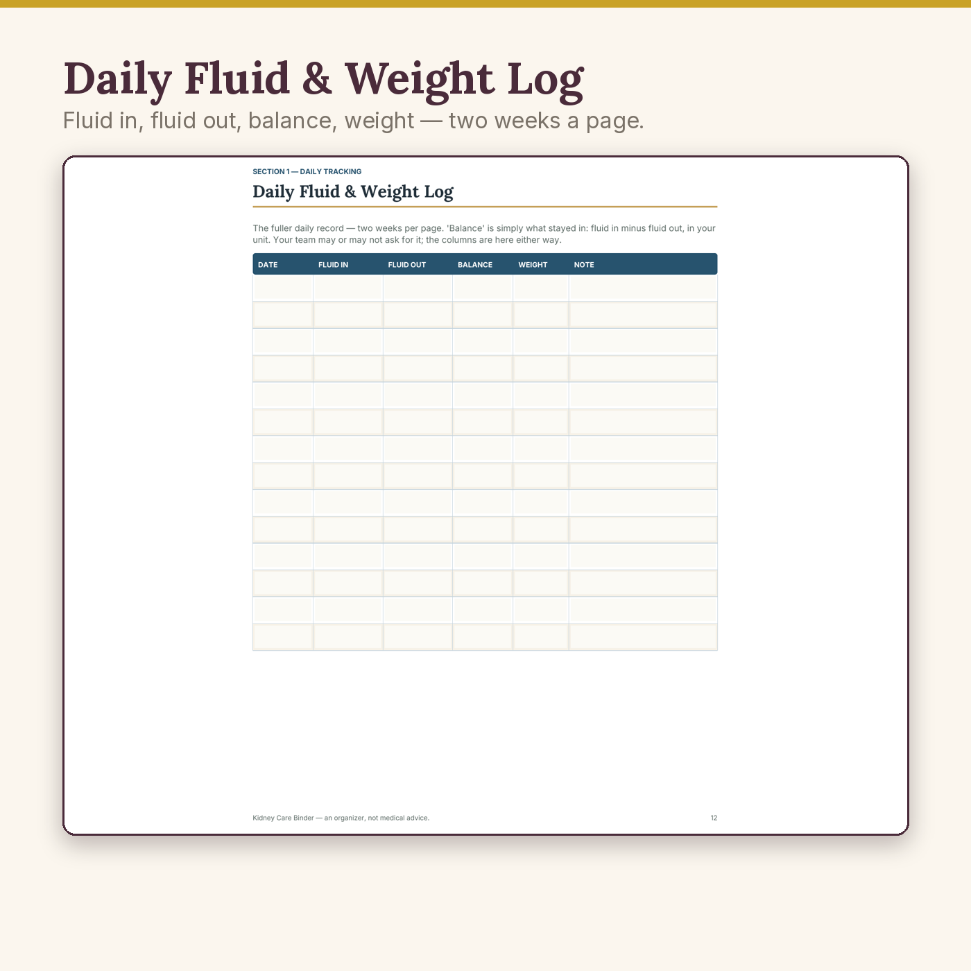 Kidney Care Binder - Image 4