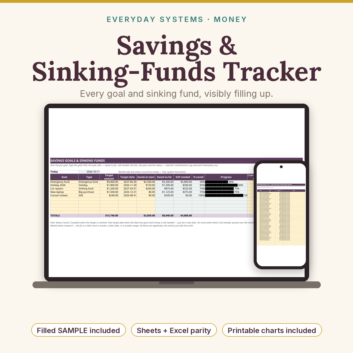 Savings & Sinking Funds Tracker