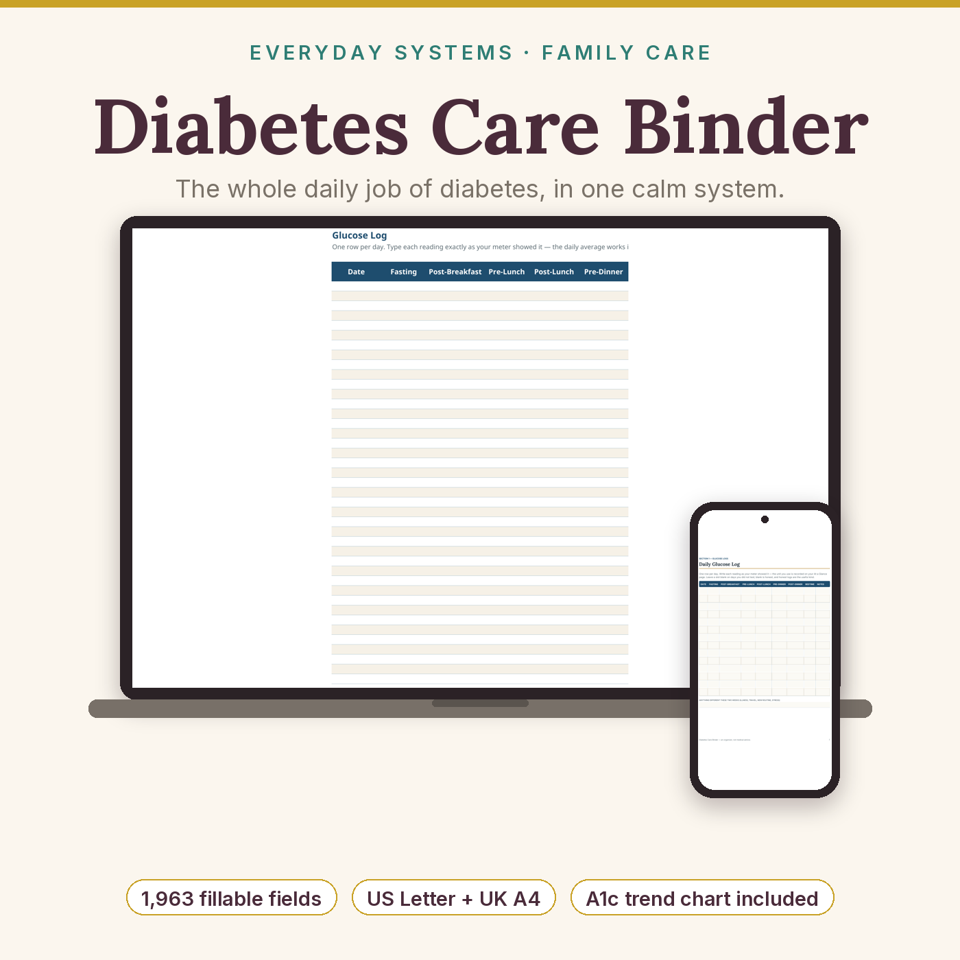 Diabetes Care Binder