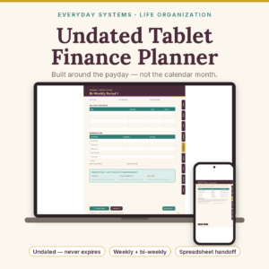 Undated Tablet Finance Planner