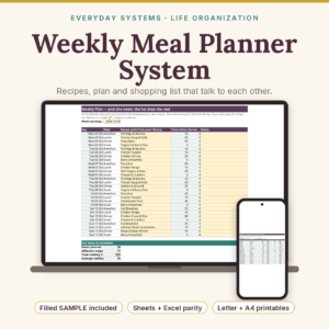 Weekly Meal Planner System